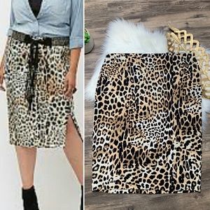 Lane Bryant Pencil Leopard Skirt